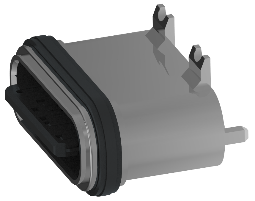 XB-TYPE C 8P-14 8 P立挿防水メスホルダL=7.15 mm（ストリップ鋼板）（U型亜鉛合金ハウジング）